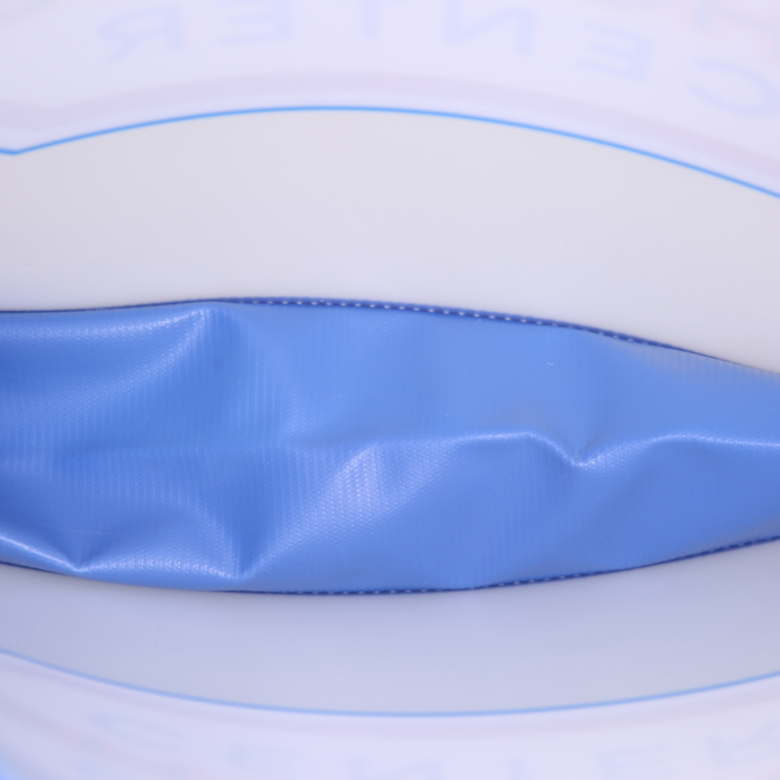 Shopping bag Chanel Shopping in tela blu e plastico trasparente - Detail D2