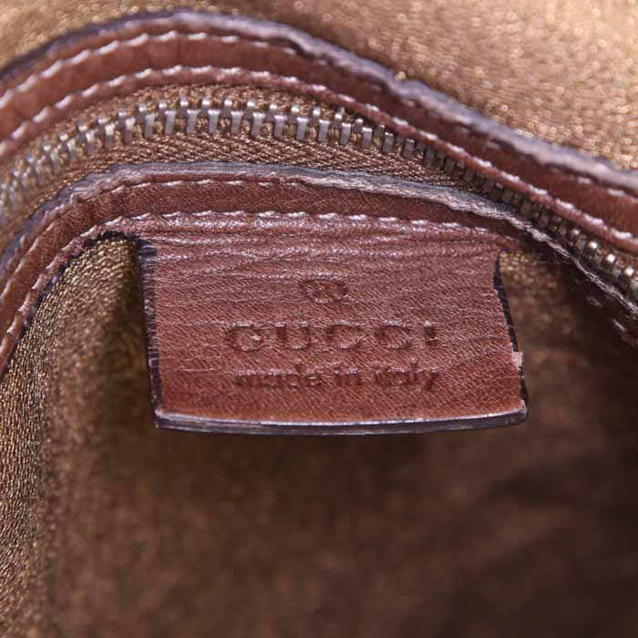Gucci Hobbo handbag in brown suede and brown leather - Detail D4