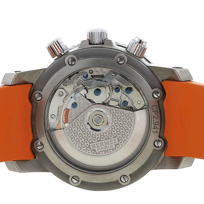 Orologio Hermès Clipper Chrono in acciaio Ref :  CP2.941 Circa  2000 - Detail D1