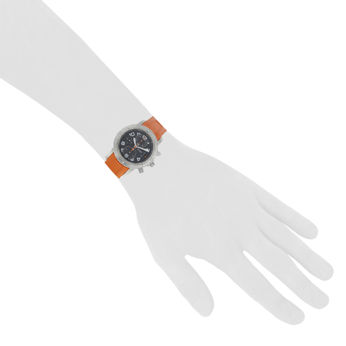 Montre Hermès Clipper Chrono en acier Ref :  CP2.941 Vers  2000 - Detail D2