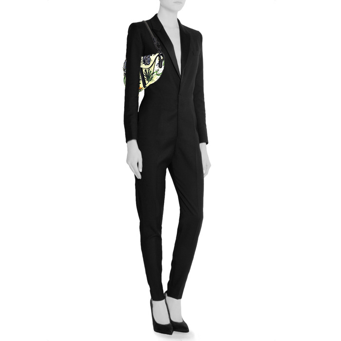 Bolso de mano Dior Saddle en lona blanca y cuero negro - Detail D1