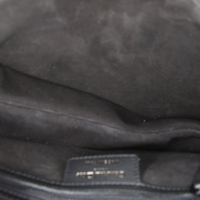 Dior Saddle handbag in white canvas and black leather - Detail D2