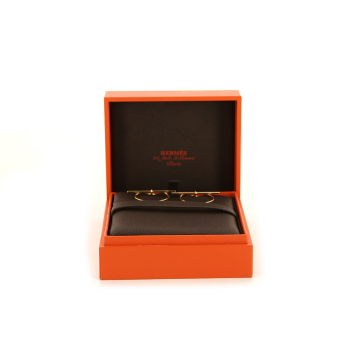 Pendientes Hermès Loop modelo pequeño en oro rosa - Detail D2
