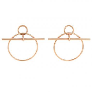 Hermès Loop small model earrings in pink gold