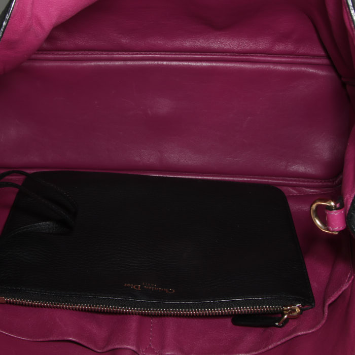 Shopping bag Dior Diorissimo in pelle martellata nera - Detail D3
