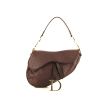 Dior Saddle handbag in purple ostrich leather - 360 thumbnail