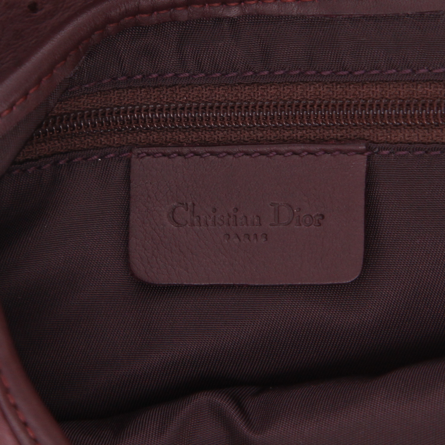 Bolso de mano Dior  Saddle en avestruz violeta - Detail D2