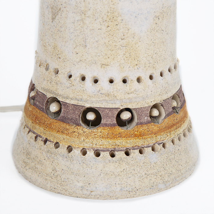 Georges Pelletier, rare small "Soleil" table lamp in enamelled chamotte clay, from the 1960's - Detail D3