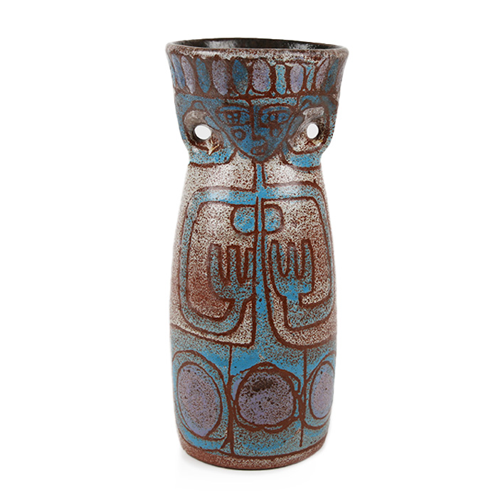 Accolay, great vase with ears, in enamelled ceramic, signed - Detail D1
