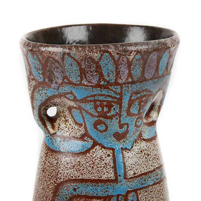 Accolay, great vase with ears, in enamelled ceramic, signed - Detail D3
