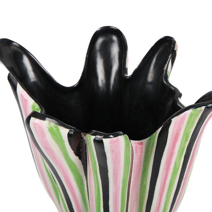 Jean de Lespinasse, "Corolla" vase, in polychrome enamelled ceramic, monogrammed, around 1960 - Detail D1
