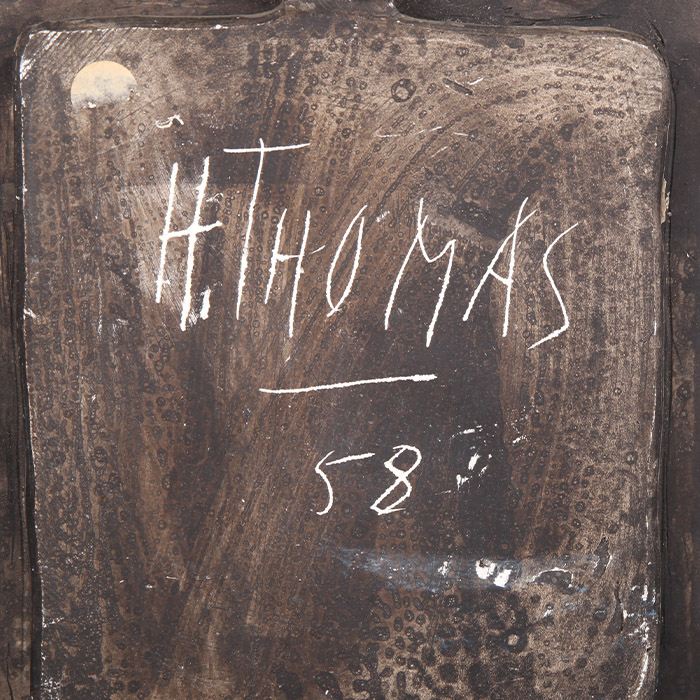 Hendrik Thomas, two mirrors, in enameled ceramic, signed and dated, of 1958 - Detail D4