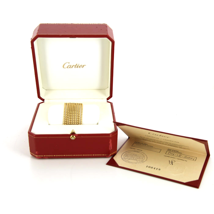 Bracelet souple Cartier Perruque grand modèle en or jaune - Detail D2