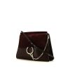 Chloé Faye shoulder bag in plum leather and plum suede - 00pp thumbnail