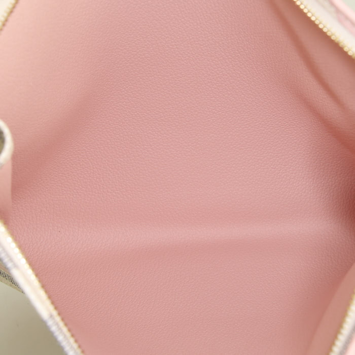 Louis Vuitton pouch in azur damier canvas and natural leather - Detail D2