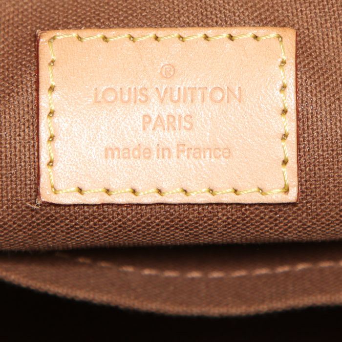 Louis Vuitton Palermo handbag in brown monogram canvas and natural leather - Detail D4