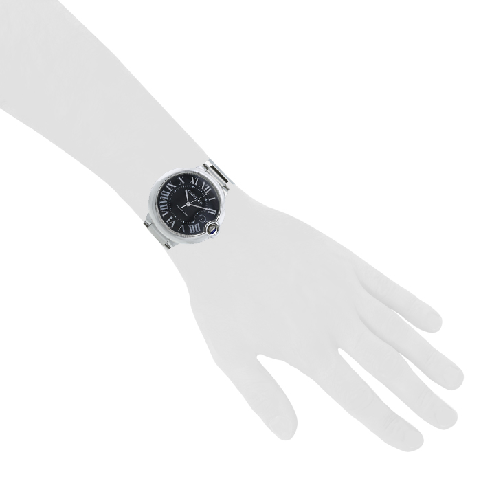 Cartier Ballon Bleu De Cartier watch in stainless steel Ref:  3765 Circa  2010 - Detail D1
