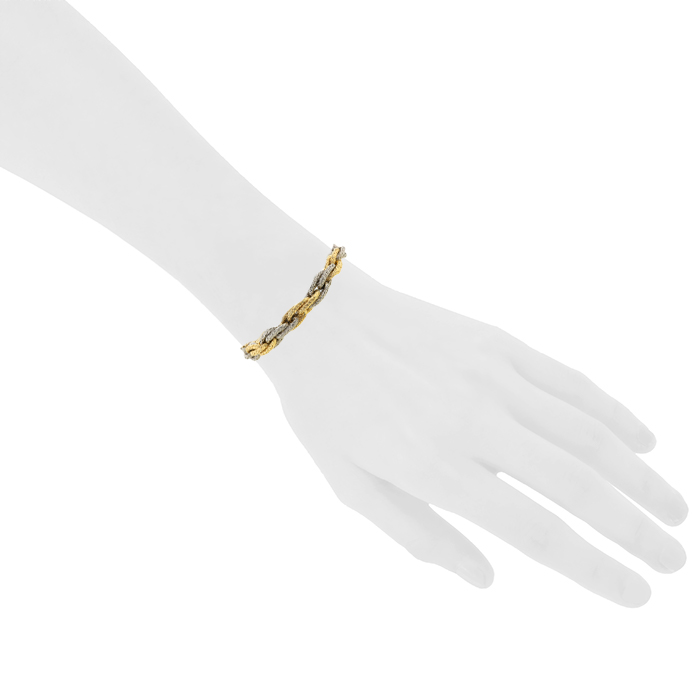 Georges Lenfant Brazalete época años 70 Vintage en oro amarillo y oro blanco - Detail D1
