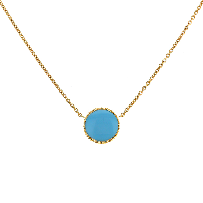 Dior Rose des vents necklace in yellow gold,  turquoise and diamond - Detail D1