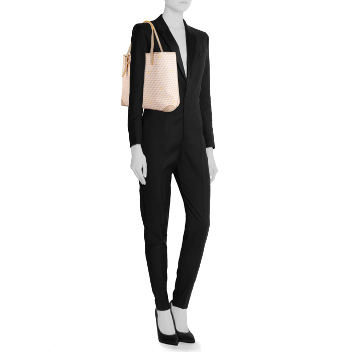 Bolso Cabás Fauré Le Page Daily Battle en lona Monogram blanca y gris y cuero gris - Detail D1