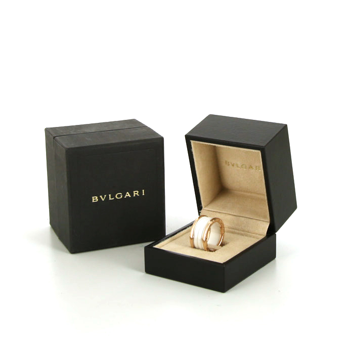 Bague Bulgari B.Zero1 en or rose et céramique blanche, taille 57 - Detail D2