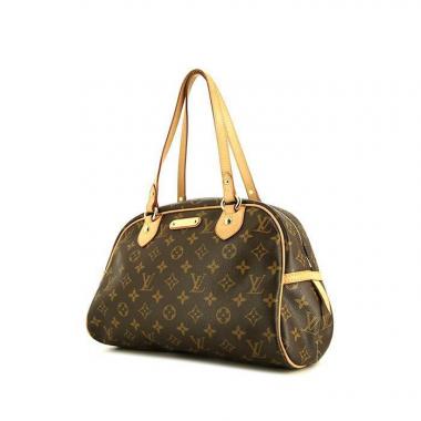 Sac à main Louis Vuitton  Montorgueil en toile monogram marron et cuir naturel
