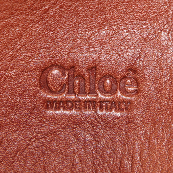 Chloé Edith handbag in brown leather - Detail D4