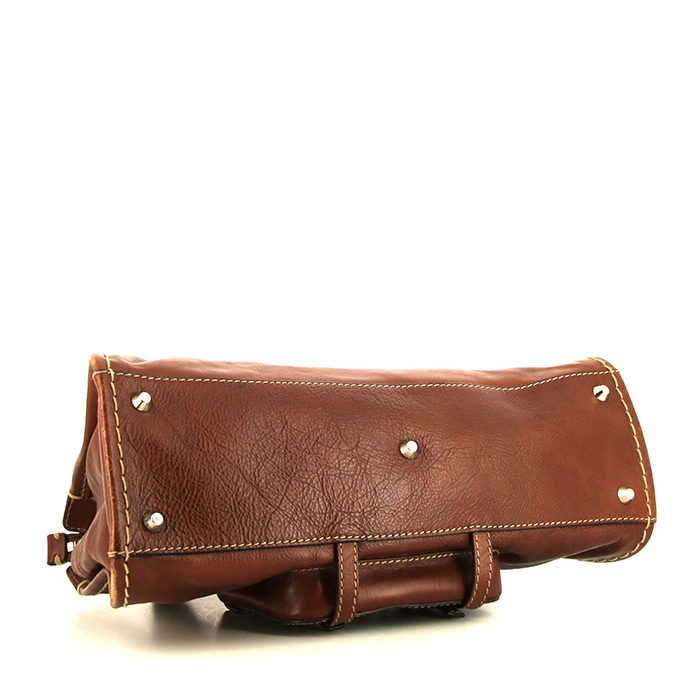 Chloé Edith handbag in brown leather - Detail D5