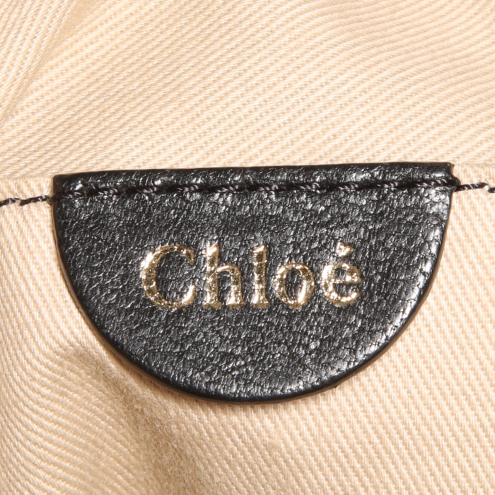 Bolso de mano Chloé Marcie en cuero negro - Detail D4