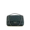 Chanel Timeless shoulder bag in pigeon blue quilted leather - 360 thumbnail