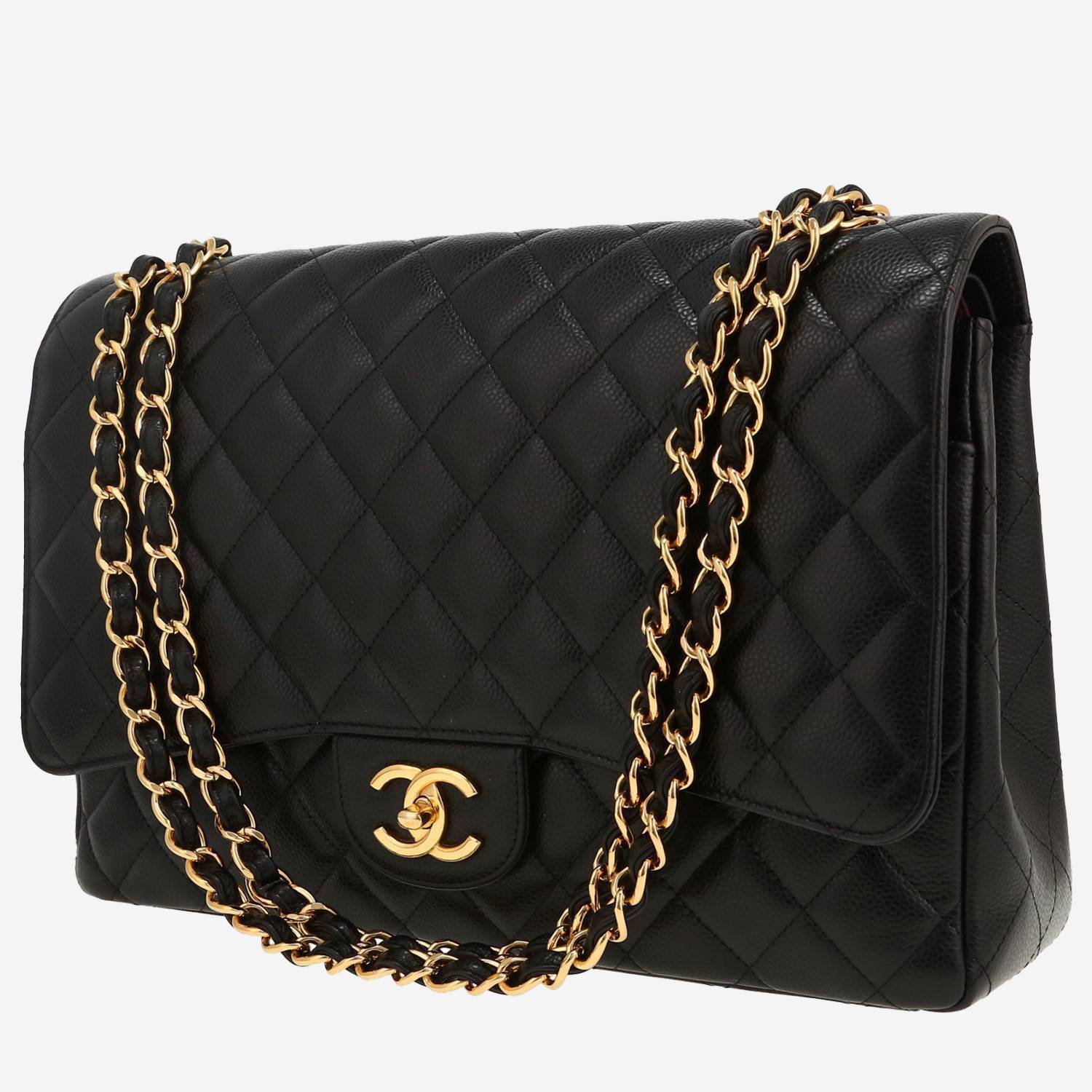 Bolso de mano Chanel  Timeless Maxi Jumbo en cuero acolchado negro