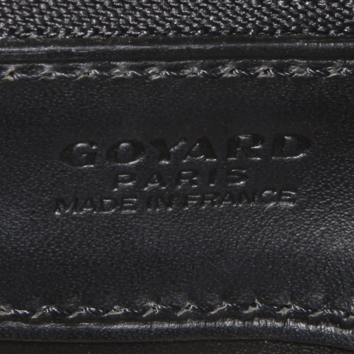 Goyard Okinawa handbag in black Goyard canvas and black leather - Detail D3