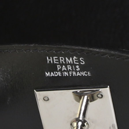 Borsa Hermes Kelly 32 cm in pelle box nera - Detail D4