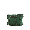 Shopping bag Chanel Grand Shopping in tela trapuntata verde e pelle nera - 00pp thumbnail