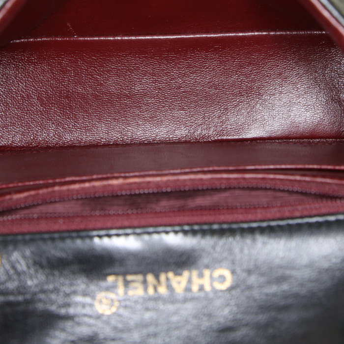 Borsa a tracolla Chanel Mini Timeless in pelle trapuntata nera - Detail D2