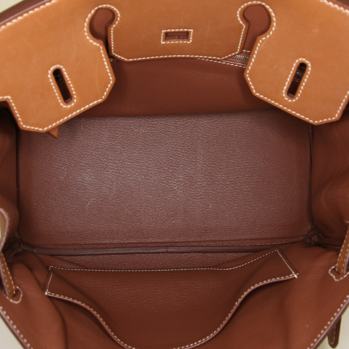 Borsa Hermes Birkin 30 cm in pelle Barenia marrone - Detail D2