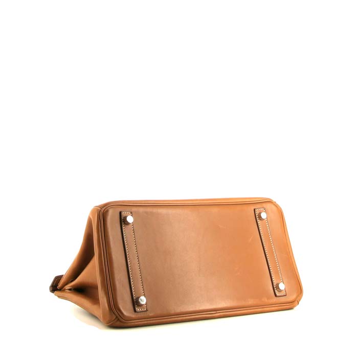 Borsa Hermes Birkin 30 cm in pelle Barenia marrone - Detail D5