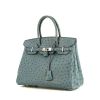 Hermes Birkin 30 cm handbag in blue jean ostrich leather - 00pp thumbnail