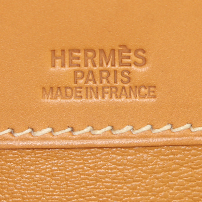 Sac à main Hermès Dalvy en cuir naturel - Detail D3