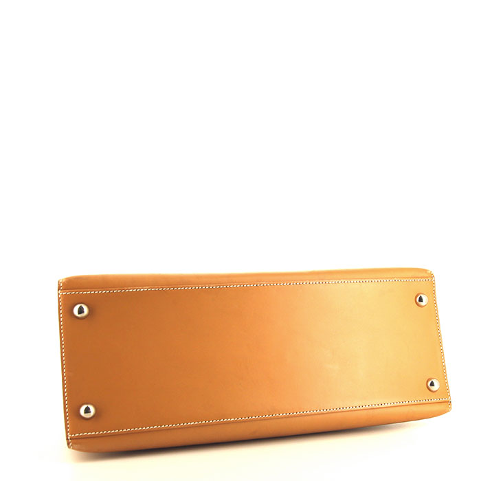 Bolso de mano Hermès Dalvy en cuero natural - Detail D5