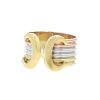 Open Cartier C de Cartier large model ring in yellow gold,  pink gold and white gold - 00pp thumbnail