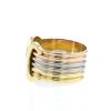 Open Cartier C de Cartier large model ring in yellow gold,  pink gold and white gold - Detail D1 thumbnail