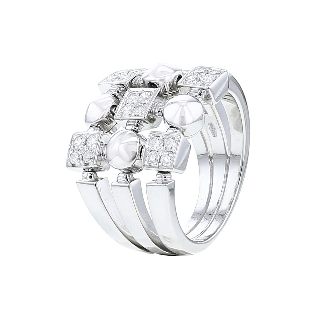 Bulgari Lucéa large model ring in white gold and diamonds - Detail D3