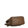 Louis Vuitton Neverfull shopping bag in ebene damier canvas and brown leather - Detail D4 thumbnail
