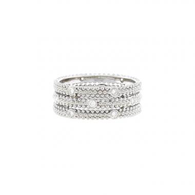 Sortija Mauboussin Le Premier Jour modelo grande en oro blanco y diamantes