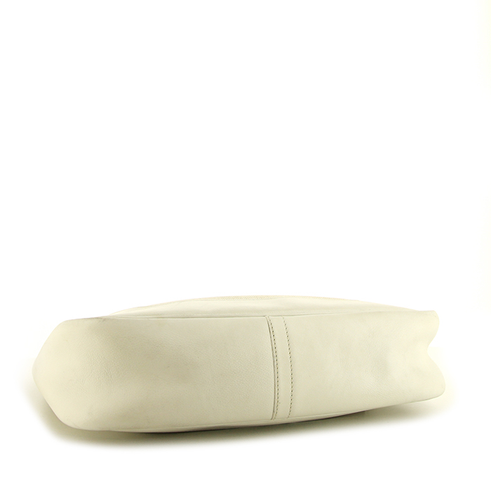 Borsa Hermès Trim in pelle bianca e tela bianca - Detail D4