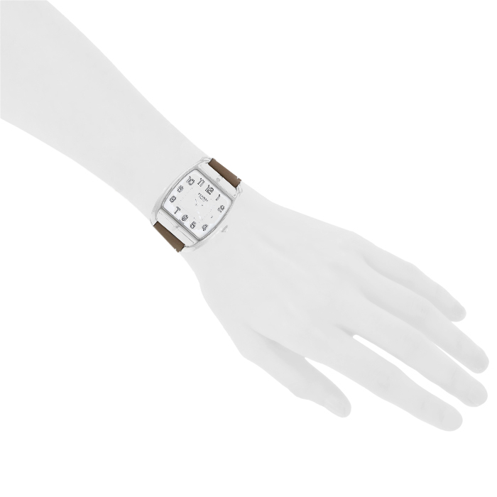Montre Hermès Cape Cod Tonneau en acier Ref :  CT1.710 Vers  2000 - Detail D1