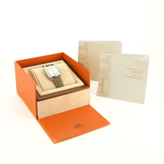 Hermès Cape Cod Tonneau watch in stainless steel Ref:  CT1.710 Circa  2000 - Detail D2