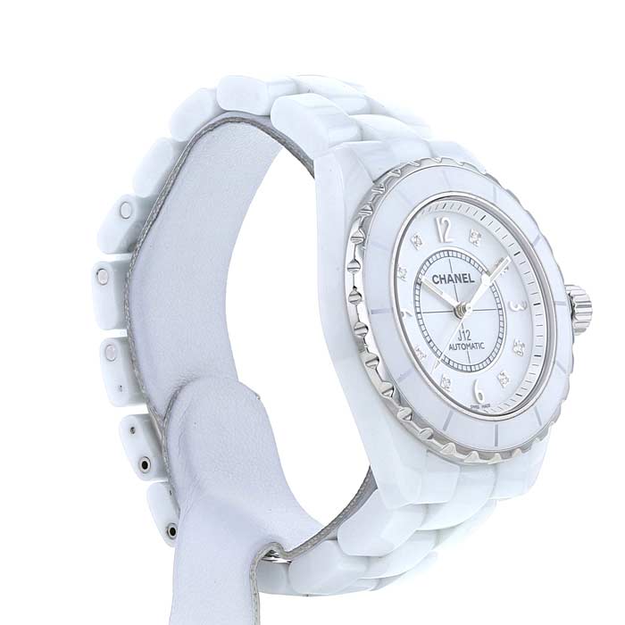 Montre Chanel J12 Joaillerie en céramique blanche Ref :  H2423 Vers  2012 - Detail D1