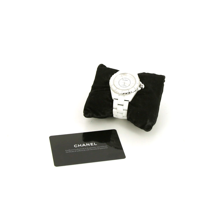 Montre Chanel J12 Joaillerie en céramique blanche Ref :  H2423 Vers  2012 - Detail D5